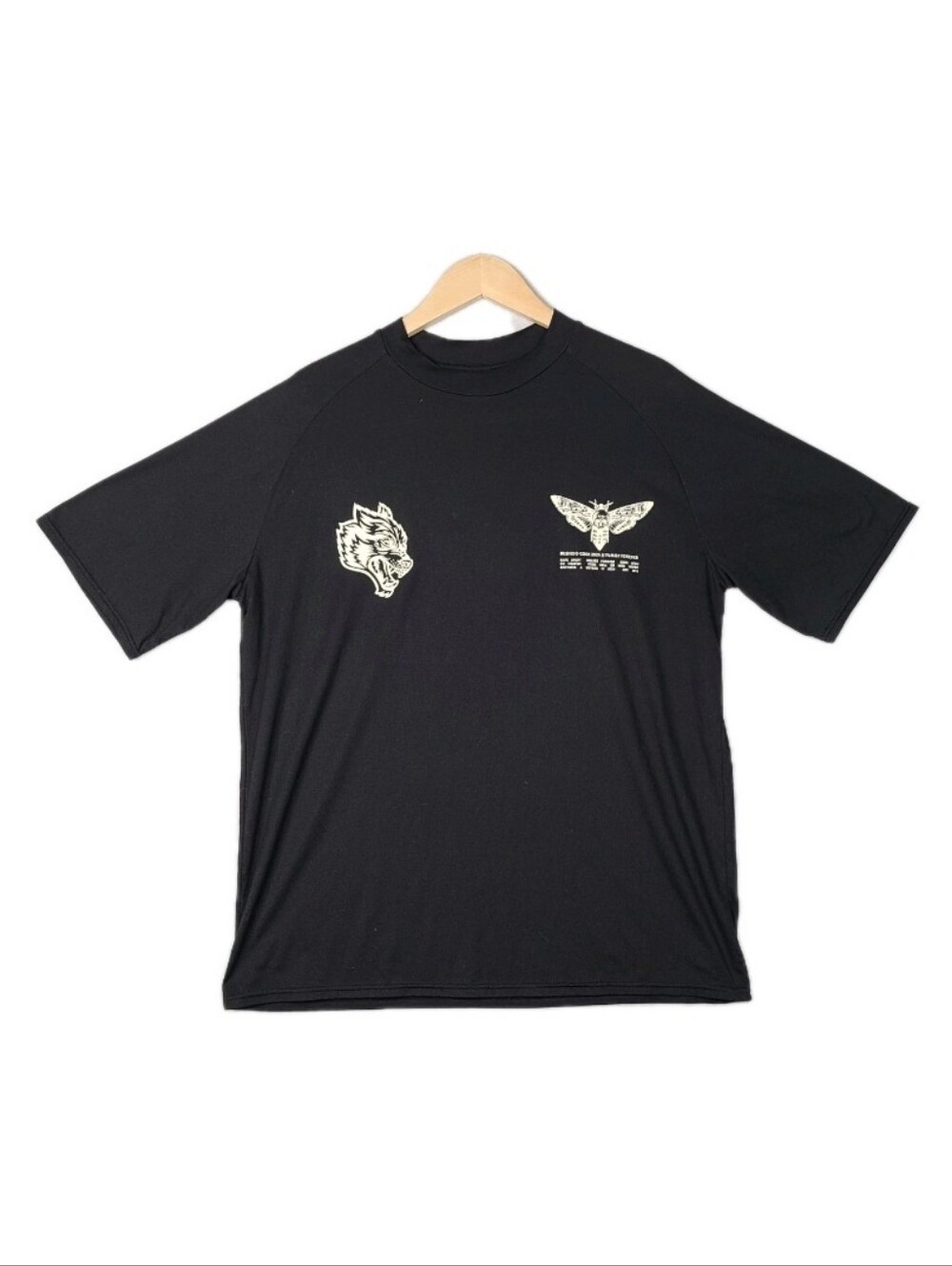 Darc Sport Dry Wolf Mens T-Shirt Black Wolves NFGU Gym Athleisure Crewneck XL